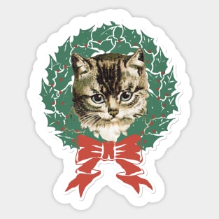 Christmas Cat face Sticker